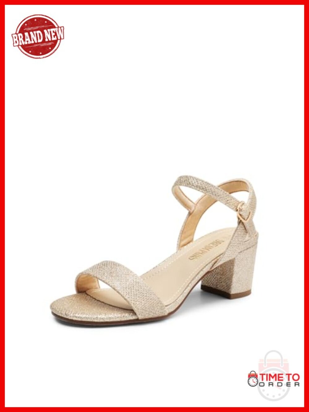 Women's Chunky Low Heeled Sandals Ankle Strap Memory Foam Comfort